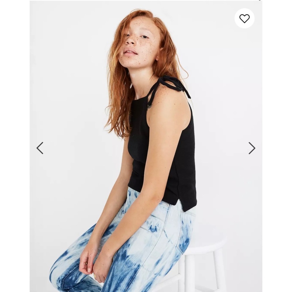 Madewell Black Tie-Shoulder Tank Top
